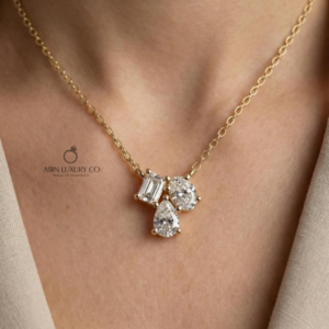 Heart Pear & Oval Cut Diamond Toi Et Moi Pendant Solid Gold Romantic Necklace Luxury Bridal Jewelry Elegant Gift Lab Grown Diamond Jewelry